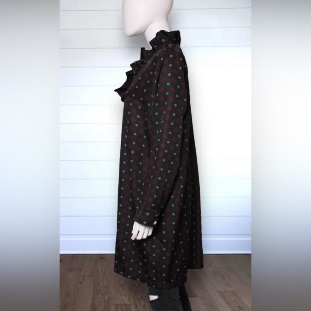 Mudpie Whitney Ruffle Satin Dress, Black, White, & Red, Size M - Picture 3 of 7